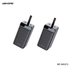 WK WP-271 80000MAH MINRE SERIES 22.5W SUPER CHARGING POWER BANK - Black