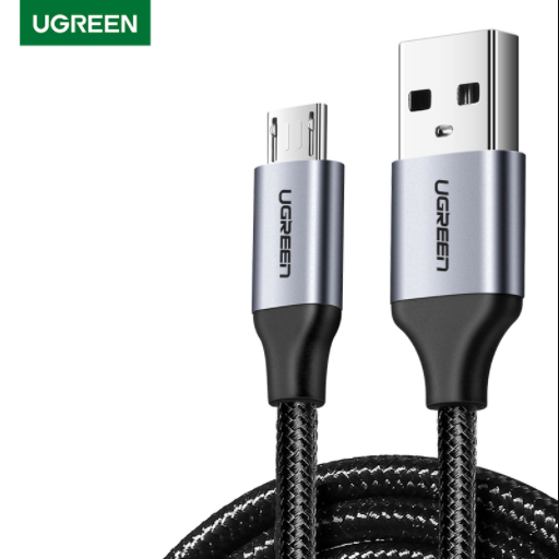 Ugreen US290 Micro USB 2.0 Nylom Braid Metal Cable 1M - Black