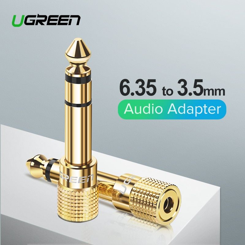 UGREEN CR110 6.35mm Male to 3.5mm Female Stereo Audio Adapter Gold Plated converter AUX