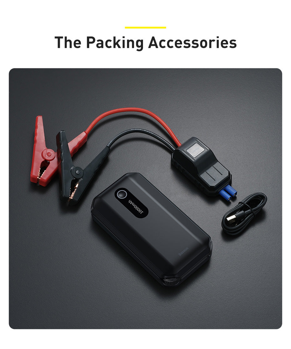 BASEUS 10000MAH POWER BANK WITH SUPER ENERGY AIR CAR JUMP STARTER, 10000mAh Power Bank with Air Car Jump Starter